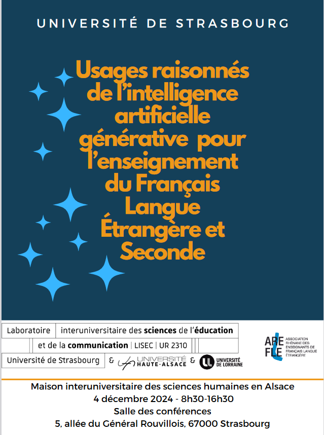 affiche journée d'étude sur l'IA et la didactique du FLES